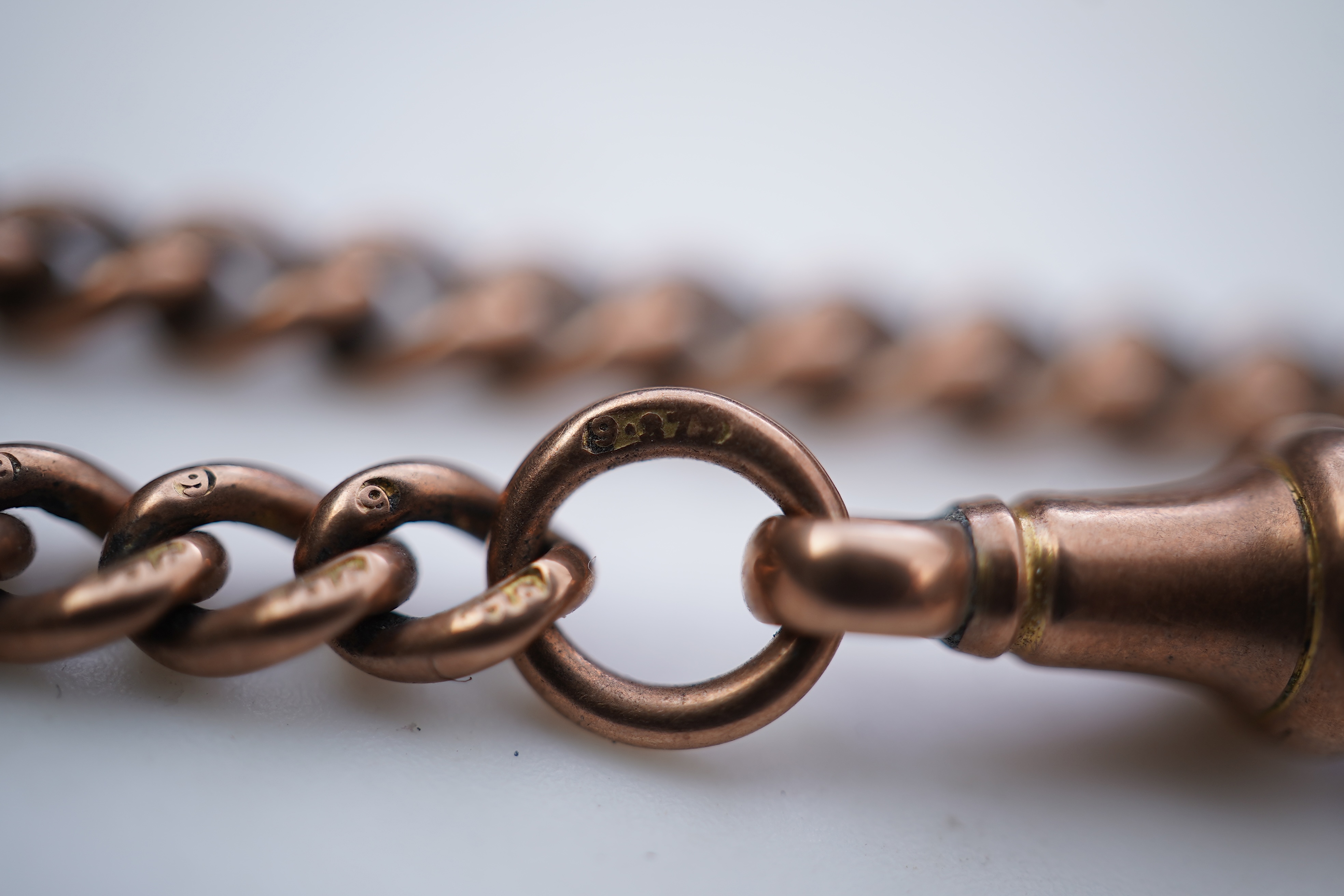 A 9ct gold watch chain, late 19th/early 20th century